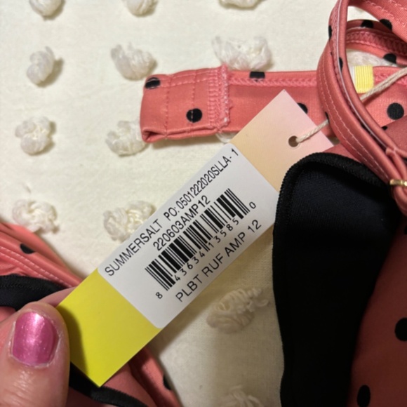 Summersalt Ruffle Plunge Polka Dot Bikini Size 12 - Picture 5 of 6